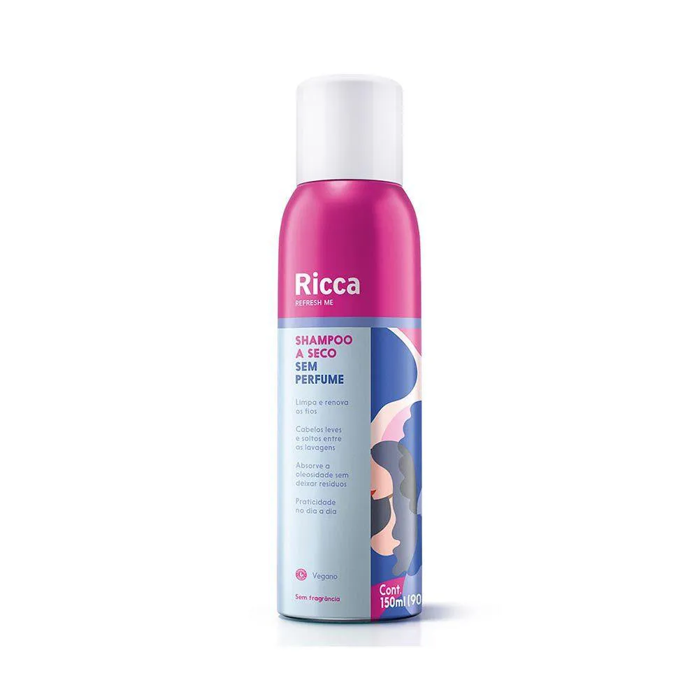 SHAMPOO A SECO NEUTRO SEM PERFUME REFRESH ME RICCA 150ML