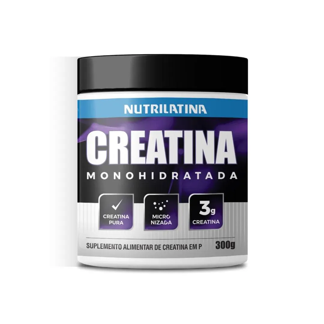 CREATINA MONOIDRATADA 100% PURA (300G) NUTRILATINA