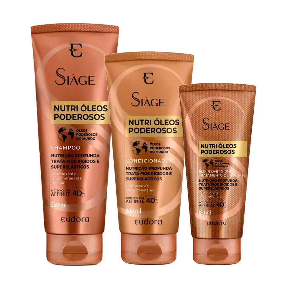 KIT SHAMPOO CONDICIONADOR ELIXIR NUTRI ÓLEOS PODEROSOS SIàGE