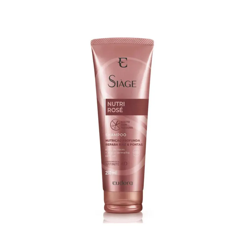 SHAMPOO NUTRI ROSé ELIXIR DE ROSAS EUDORA SIàGE 250ML
