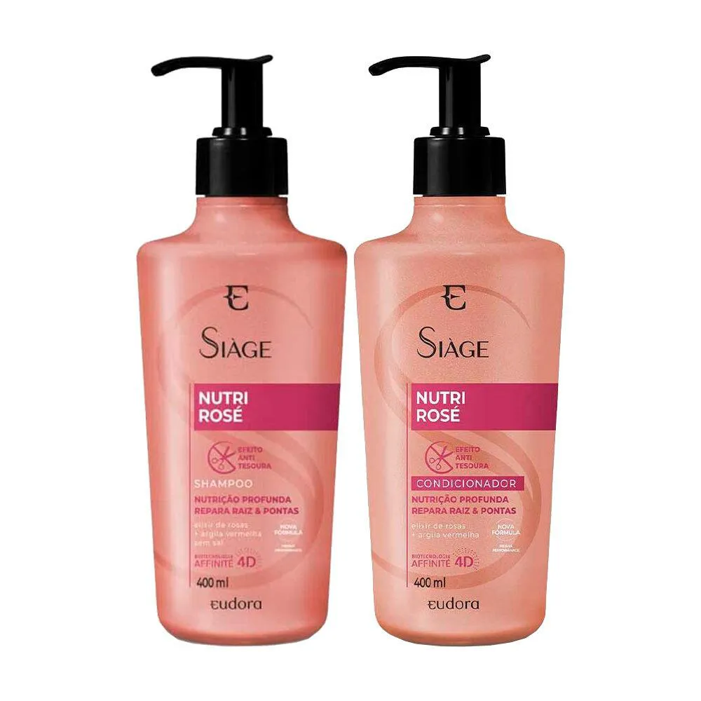 KIT SHAMPOO E CONDICIONADOR NUTRI ROSé ANTI TESOURA SIàGE