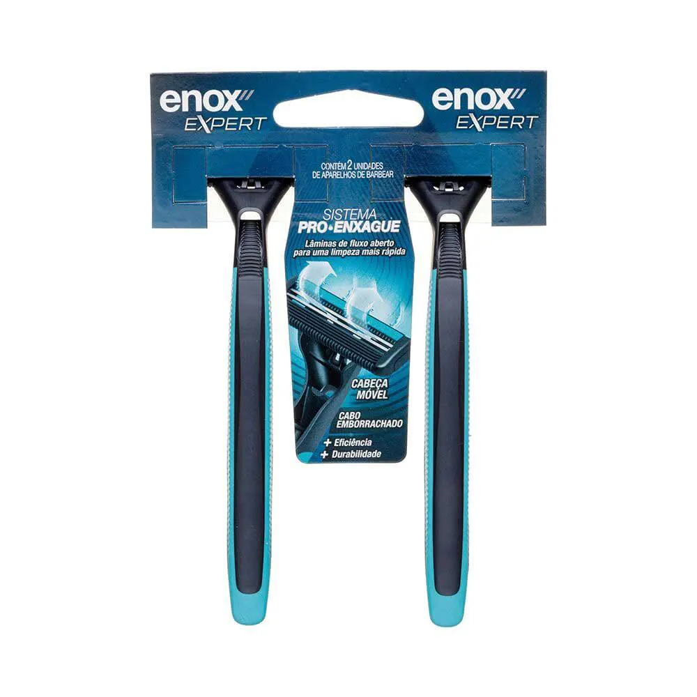 KIT 2 APARELHO DE BARBEAR DESCARTáVEL BARBEADOR 2 LâMINAS ENOX EXPERT