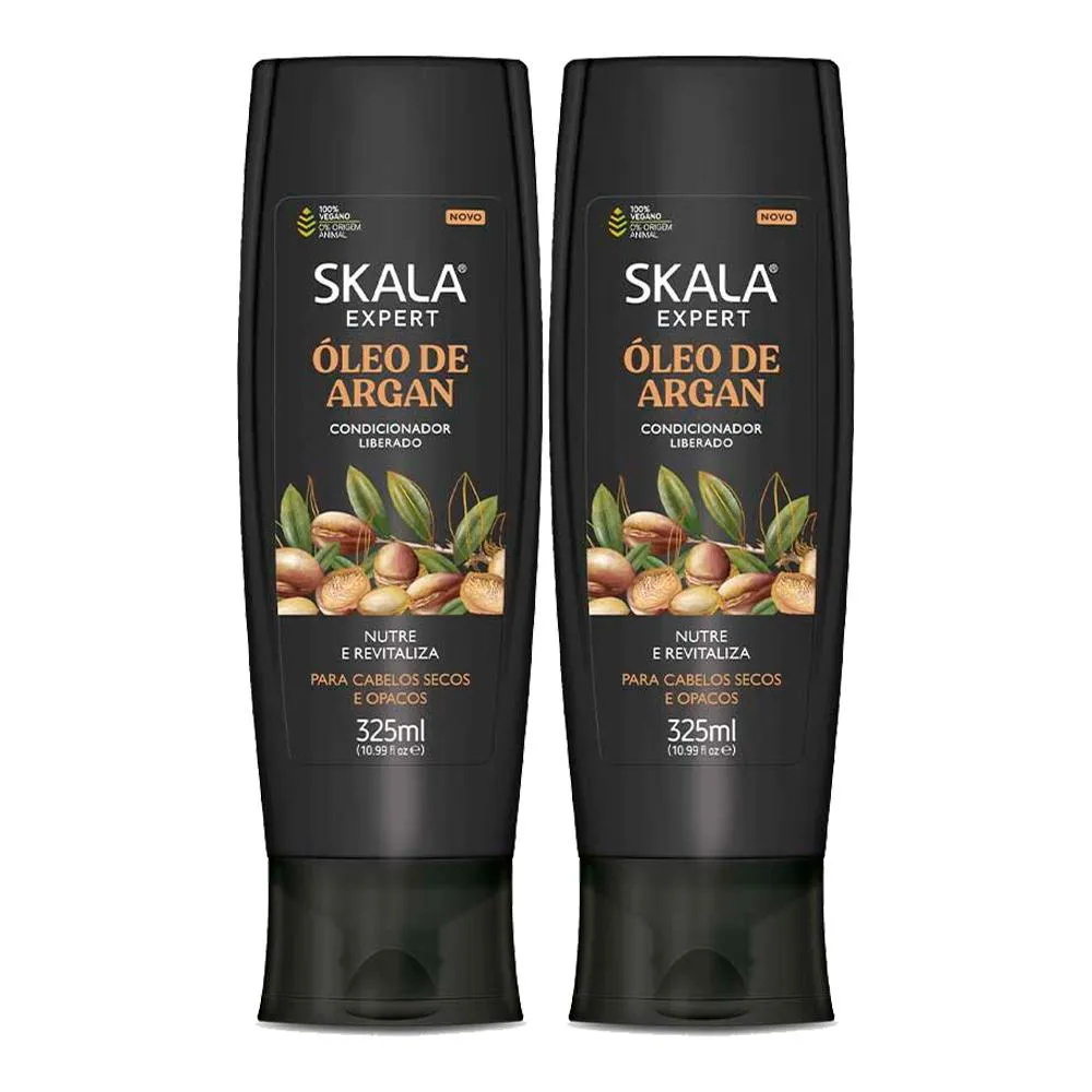KIT 2 CONDICIONADOR ÓLEO DE ARGAN CABELO SECO NUTRIçãO 325ML SKALA