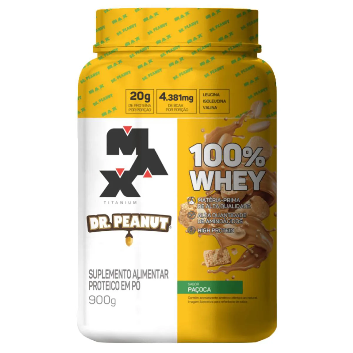 WHEY PROTEIN 100% DR. PEANUT POTE 900G PAçOCA MAX TITANIUM