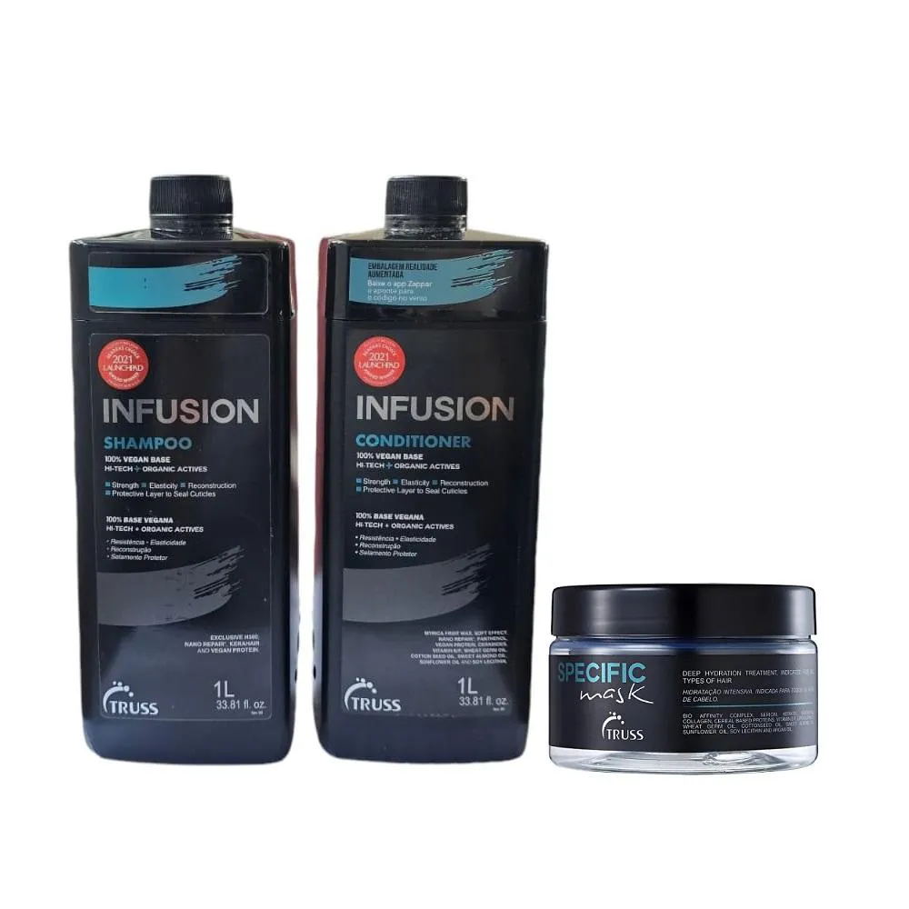 KIT TRUSS INFUSION SHAMPOO 1000ML + CONDICIONADOR 1000ML + SPECIFIC MASK 180G