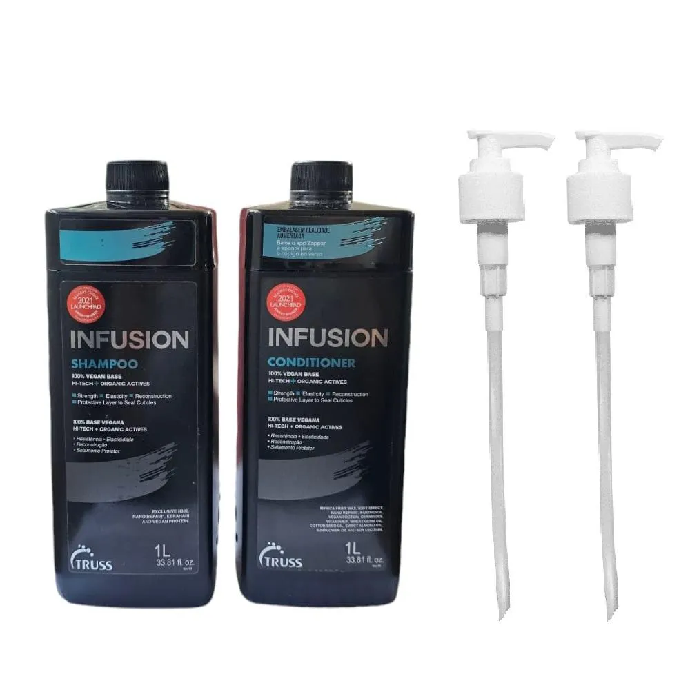 KIT TRUSS INFUSION SHAMPOO 1000ML + CONDICIONADOR 1000ML + VáLVULAS PUMP