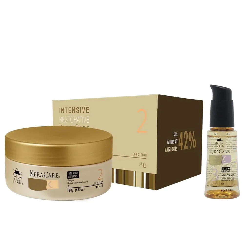 KIT AVLON KERACARE INTENSIVE RESTORATIVE MáSCARA 180G + SILKEN SEAL LIGHT 60ML