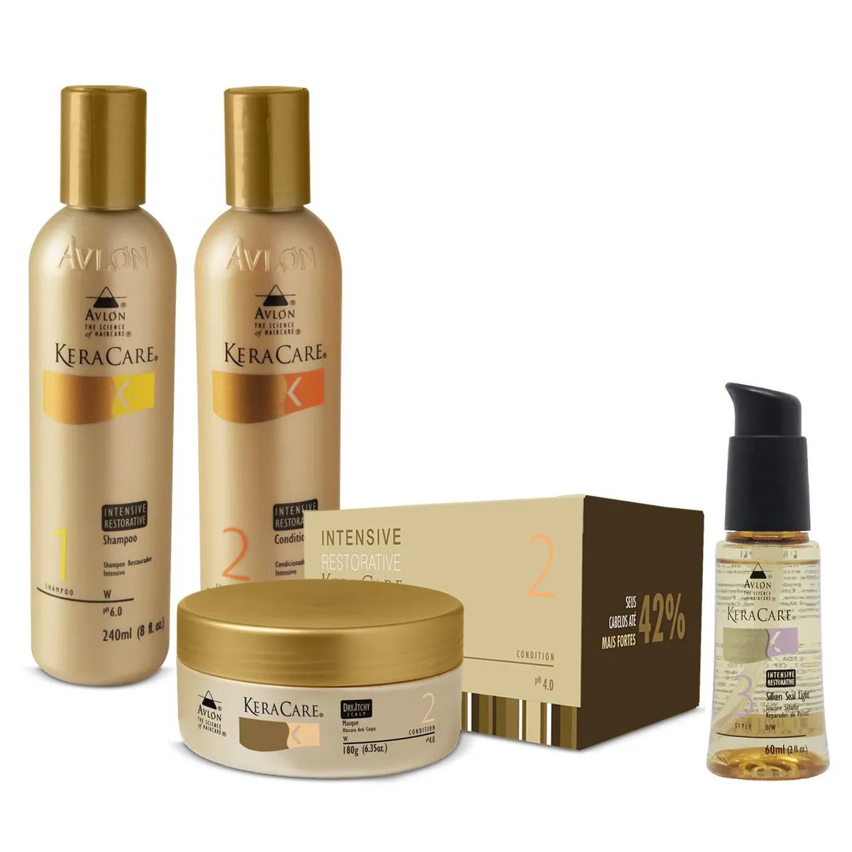 KIT AVLON KERACARE INTENSIVE RESTORATIVE RESTAURAçãO FULL (4 PRODUTOS)