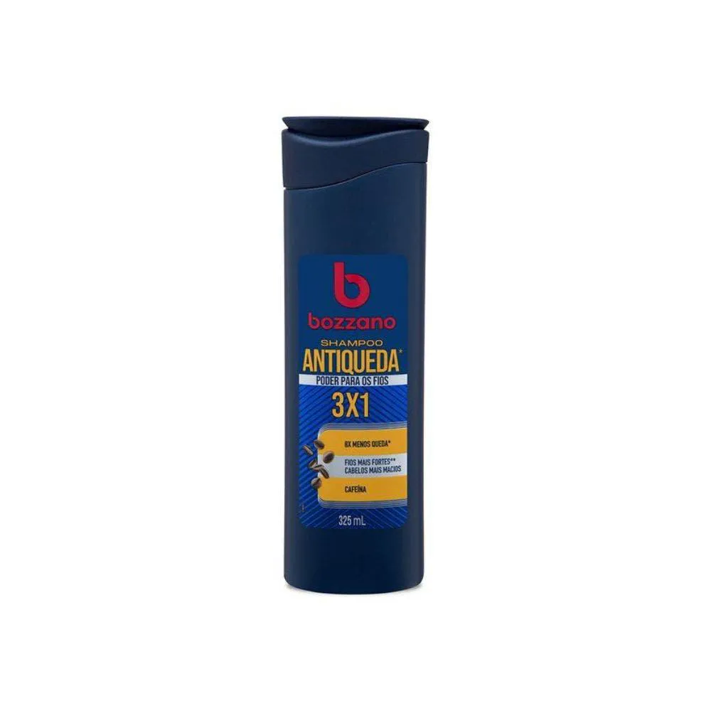 SHAMPOO ANTIQUEDA 3X1 BOZZANO CAFEíNA 325ML