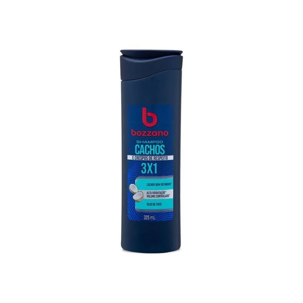 SHAMPOO CACHOS E CRESPOS 3X1 BOZZANO ÓLEO DE COCO 325ML