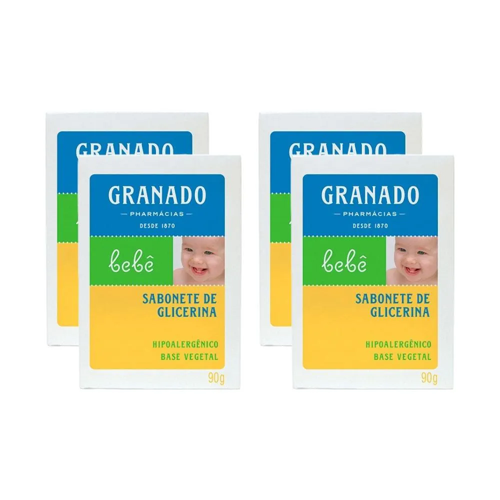 KIT SABONETE INFANTIL GRANADO GLICERINADO 90G C/4UN