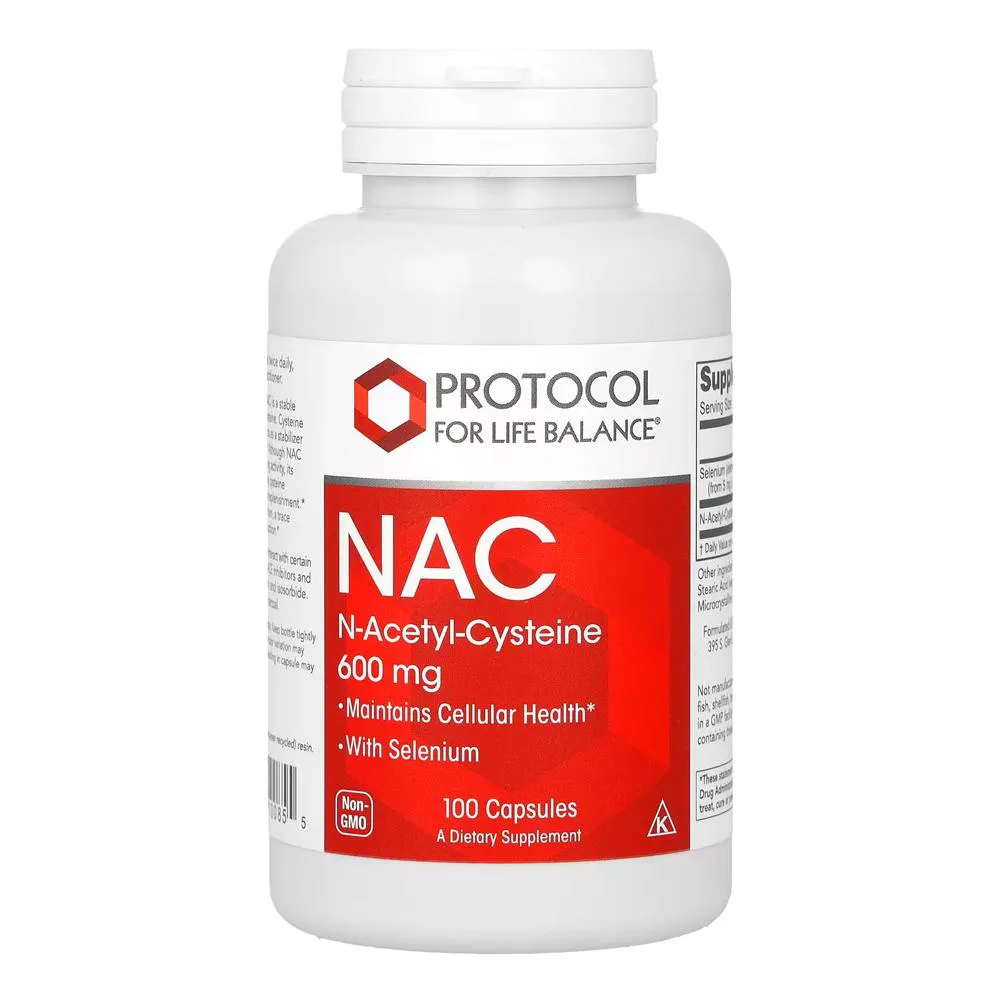 NAC N-ACETILCISTEíNA 600MG PROTOCOL 100 CáPS IMPORTADO