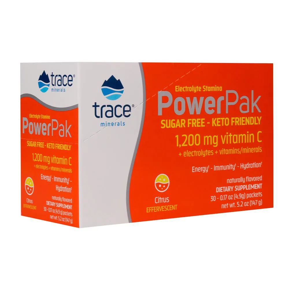 TRACE MINERALS ELETRóLITO STAMINA POWER PAK COM 30 SCHS