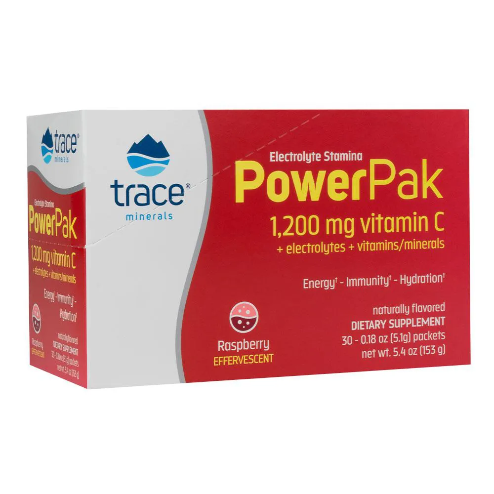TRACE MINERALS ELETRóLITO POWER PAK 30 SACHêS FRAMBOESA