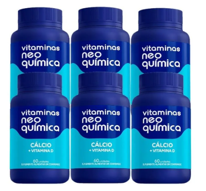 KIT 6 SUPLEMENTO CáLCIO  60CPR – NEO QUíMICA