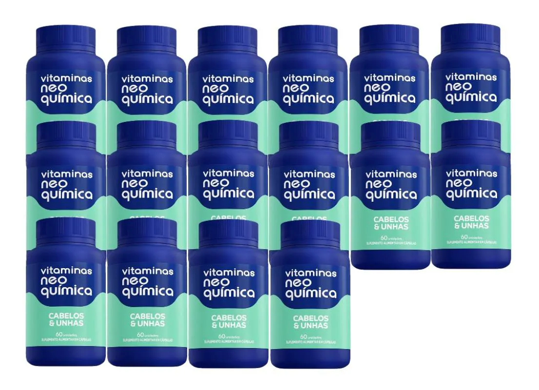 KIT 16X VITAMINAS CABELOS E UNHAS 60 CáPSULAS - NEO QUIMICA