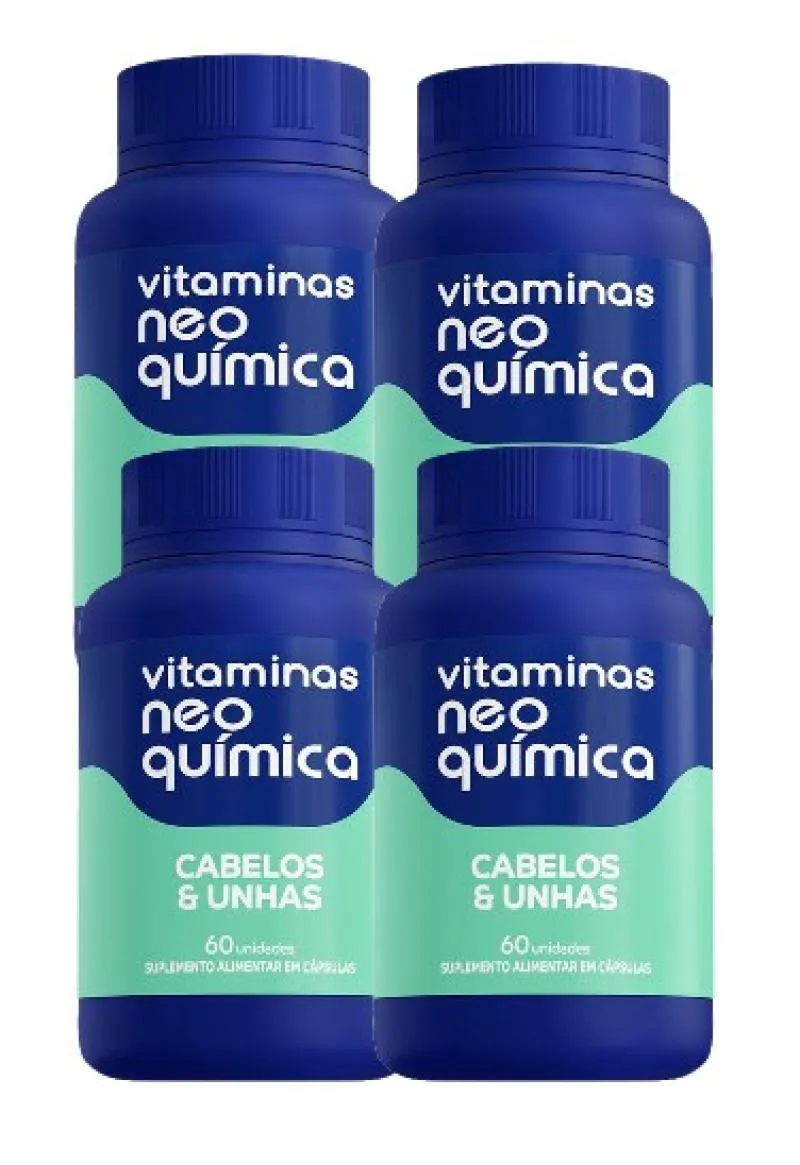 KIT COM 4 VITAMINAS CABELOS E UNHAS 60CPS - NEO QUIMICA