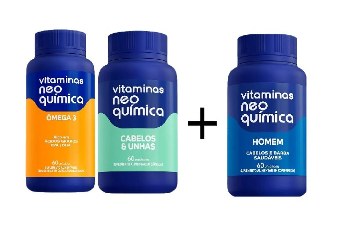 KIT ÔMEGA C/60 + CABELO E UNHA C/60 GANHE HOMEM C/60