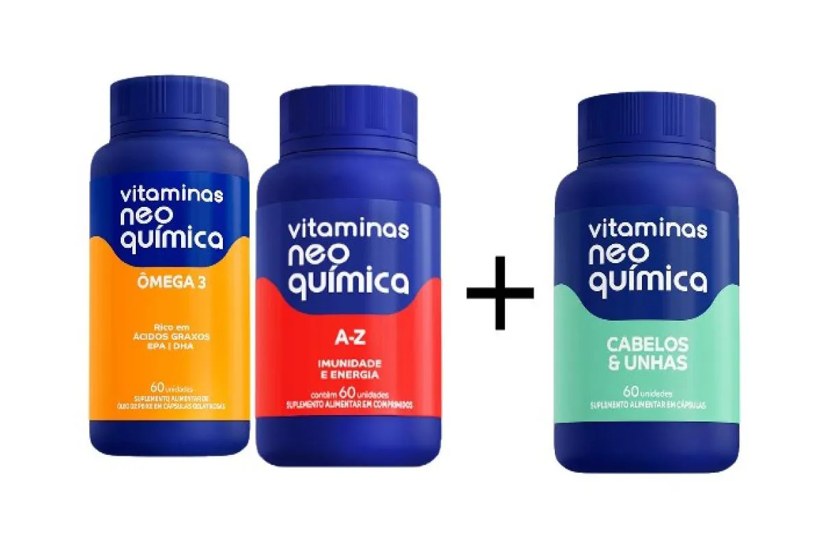 KIT ÔMEGA C/60 + A-Z C/60 + CABELO E UNHA C/60 - NEOQUíMICA
