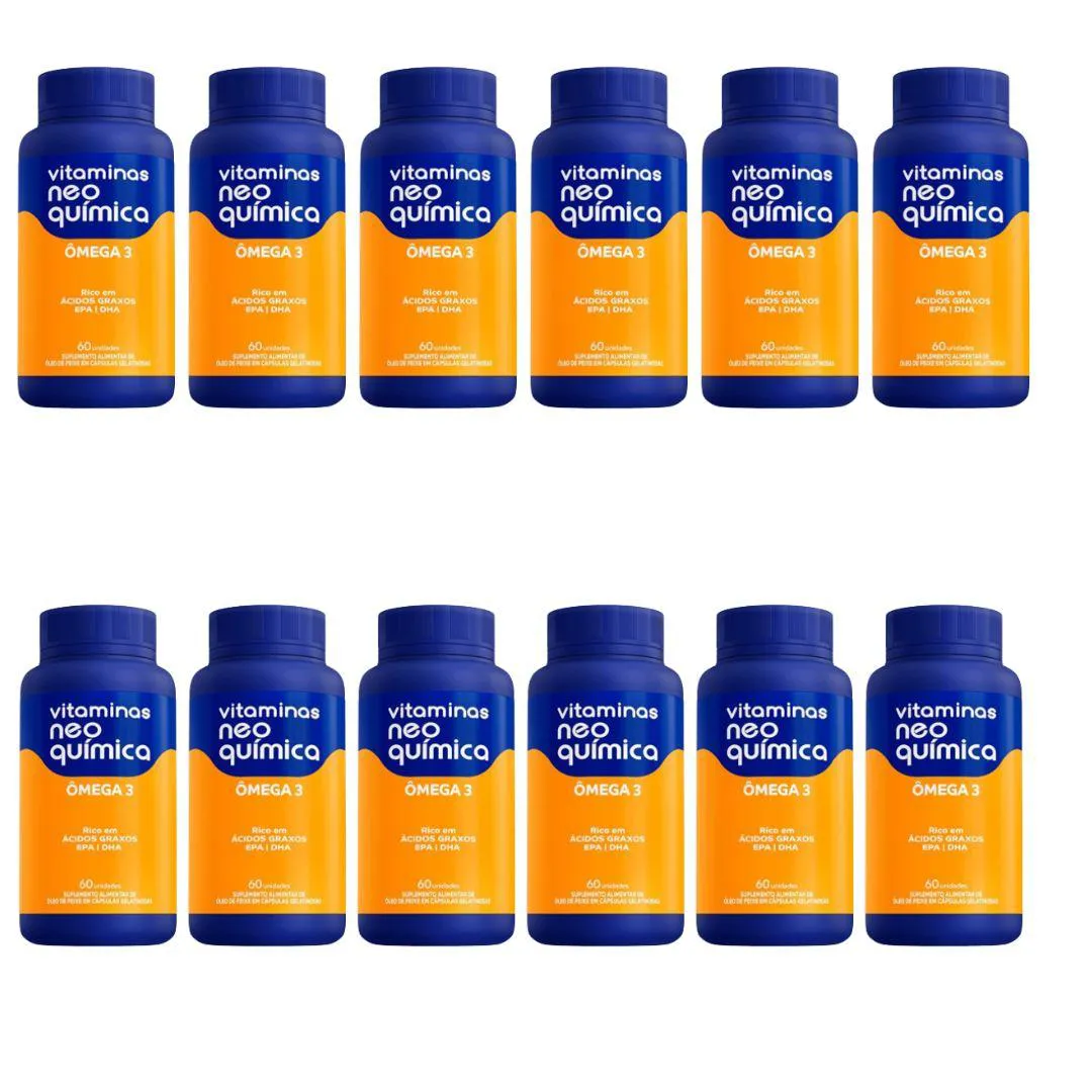 KIT 12X VITAMINAS ÔMEGA 3 60 CáPSULAS - NEO QUíMICA