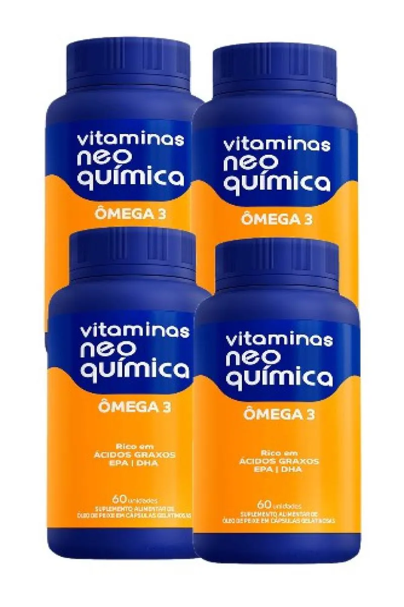 KIT 4X VITAMINAS OMEGA 3 60 CáPSULAS - NEO QUíMICA