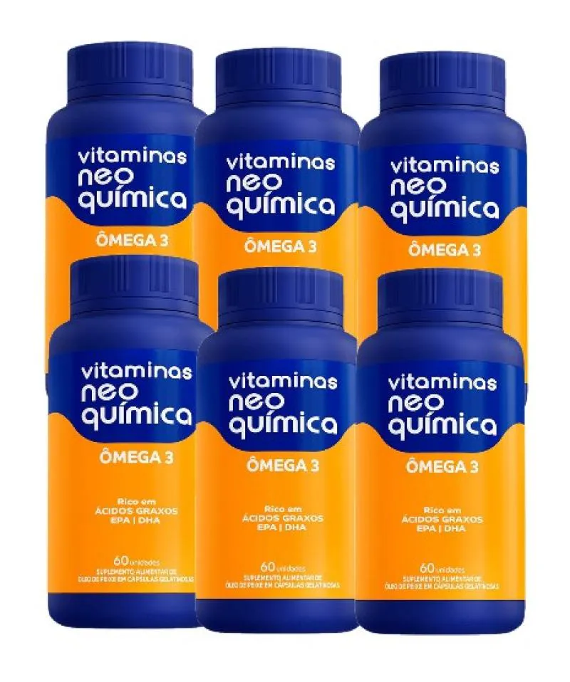 KIT 6X VITAMINAS ÔMEGA 3 60 CáPSULAS - NEO QUíMICA