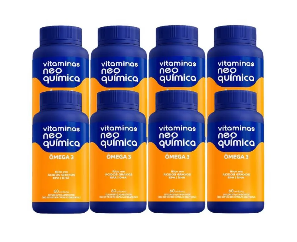 KIT 8X VITAMINAS ÔMEGA 3 60 CáPSULAS - NEO QUíMICA