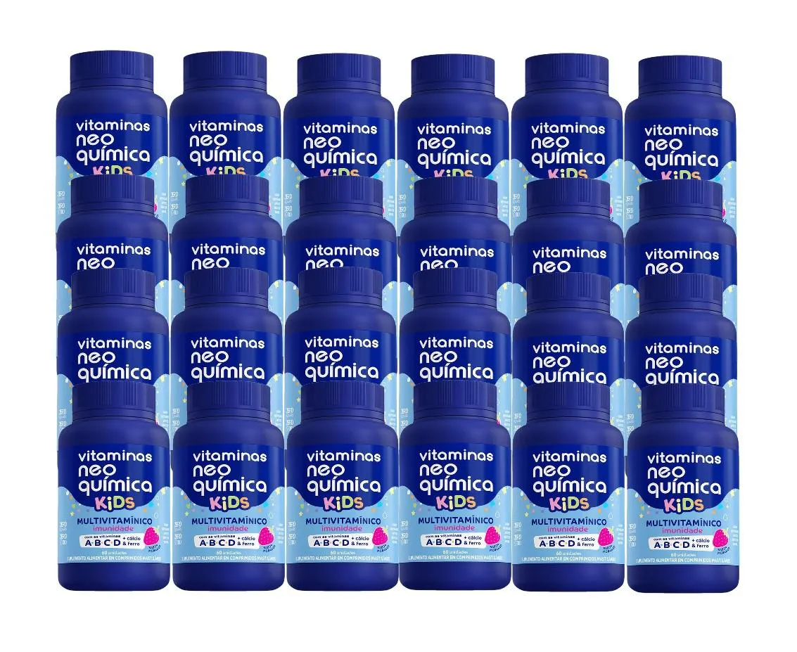 KIT 24X VITAMINA KIDS MORANGO COM 60 COMP - NEO QUíMICA
