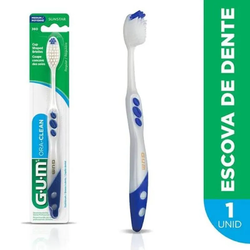 ESCOVA DENTAL GUM ORA CLEAN COR SORTIDA 1 UNIDADE