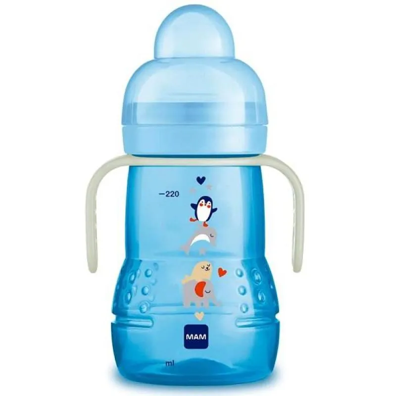 COPO DE TREINAMENTO MAM TRAINER+ NIGHT TRANSIçãO 220ML AZUL-