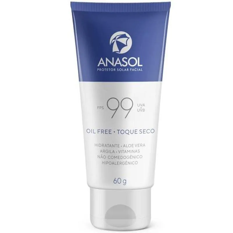 PROTETOR SOLAR ANASOL FPS 99 ROSTO OIL FREE 60 G