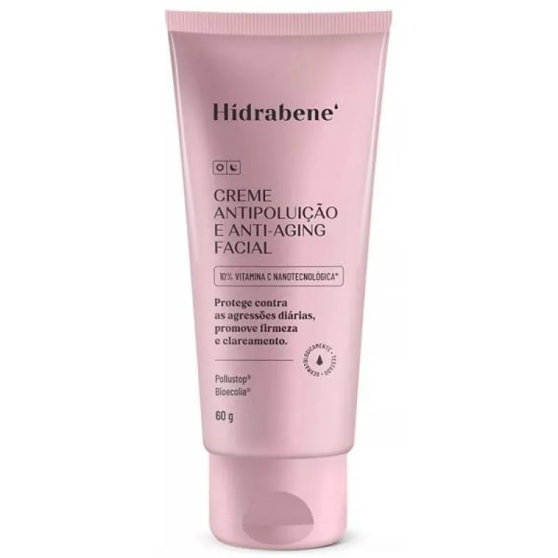 CREME FACIAL ANTIPOLUIçãO 10% VITAMINA C HIDRABENE  TODO TIPO DE PELE