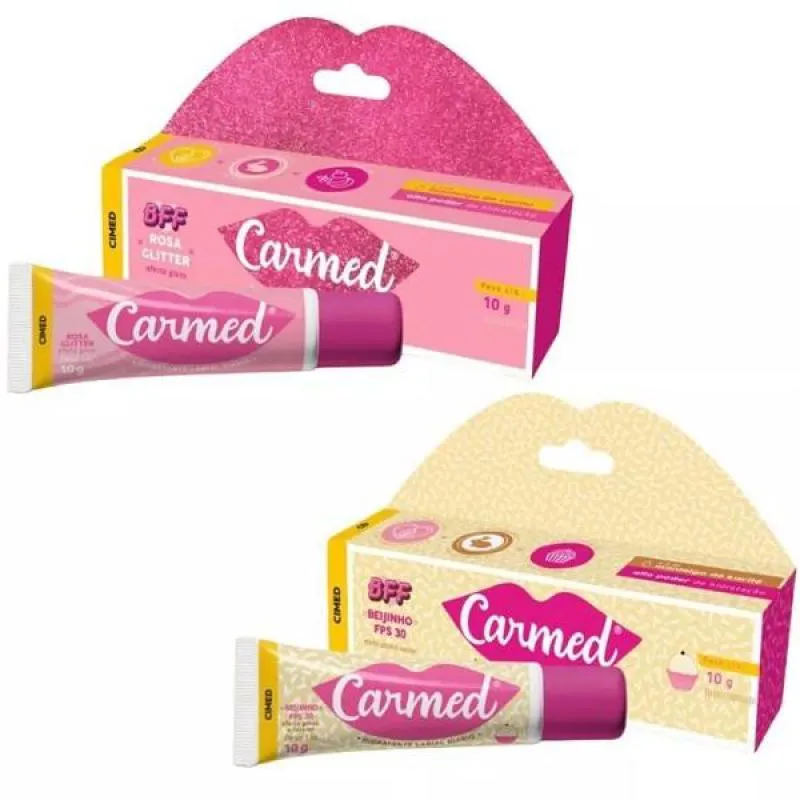 KIT CARMED BFF ROSA GLITTER + BEIJINHO - HIDRATANTE GLOSS
