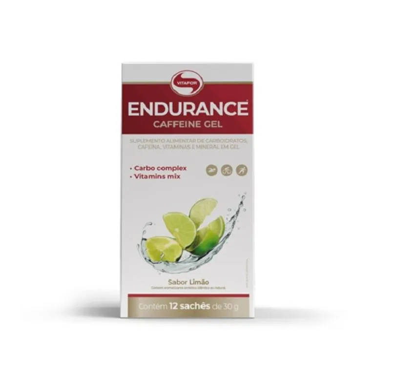 ENDURANCE CAFFEINE GEL  (360G - 12 SACHES) - SABOR: LIMãO