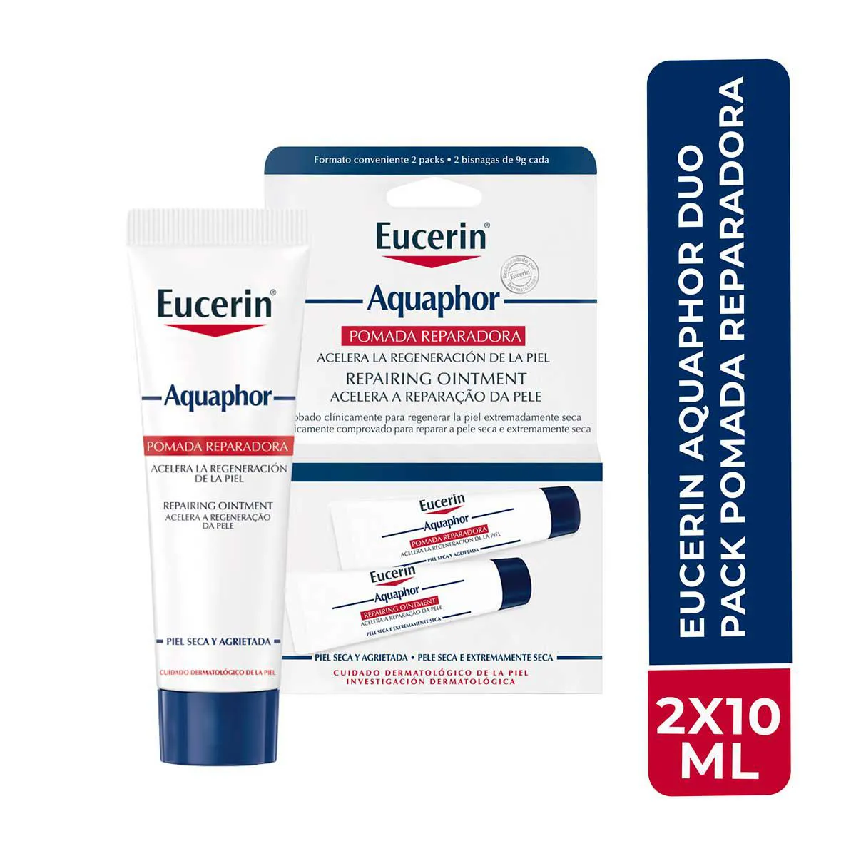 Kit Pomada Reparadora Intensiva Eucerin Aquaphor com 2 Unidades