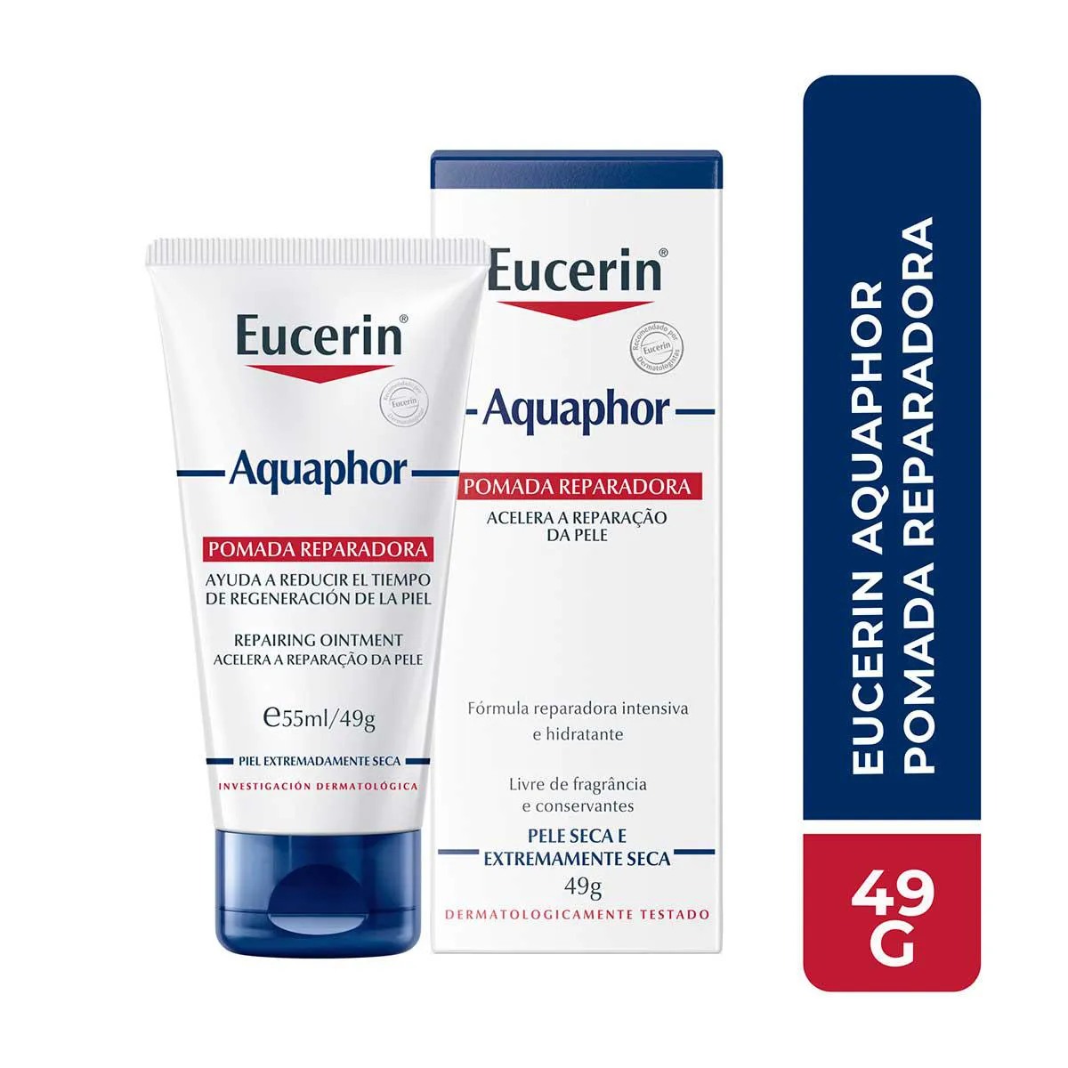 Pomada Reparadora Eucerin Aquaphor Peles Secas e Sensibilizadas com 49g