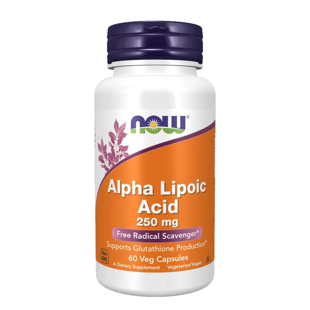 ÁCIDO ALFA LIPóICO 250MG NOW FOODS 60 VEG CáPS IMPORTADO