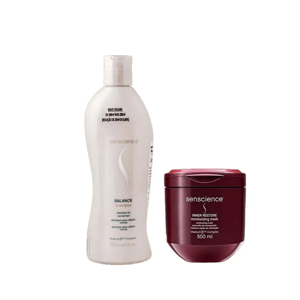 KIT SENSCIENCE SHAMPOO BALANCE 280ML + MáSCARA RESTORE 500ML