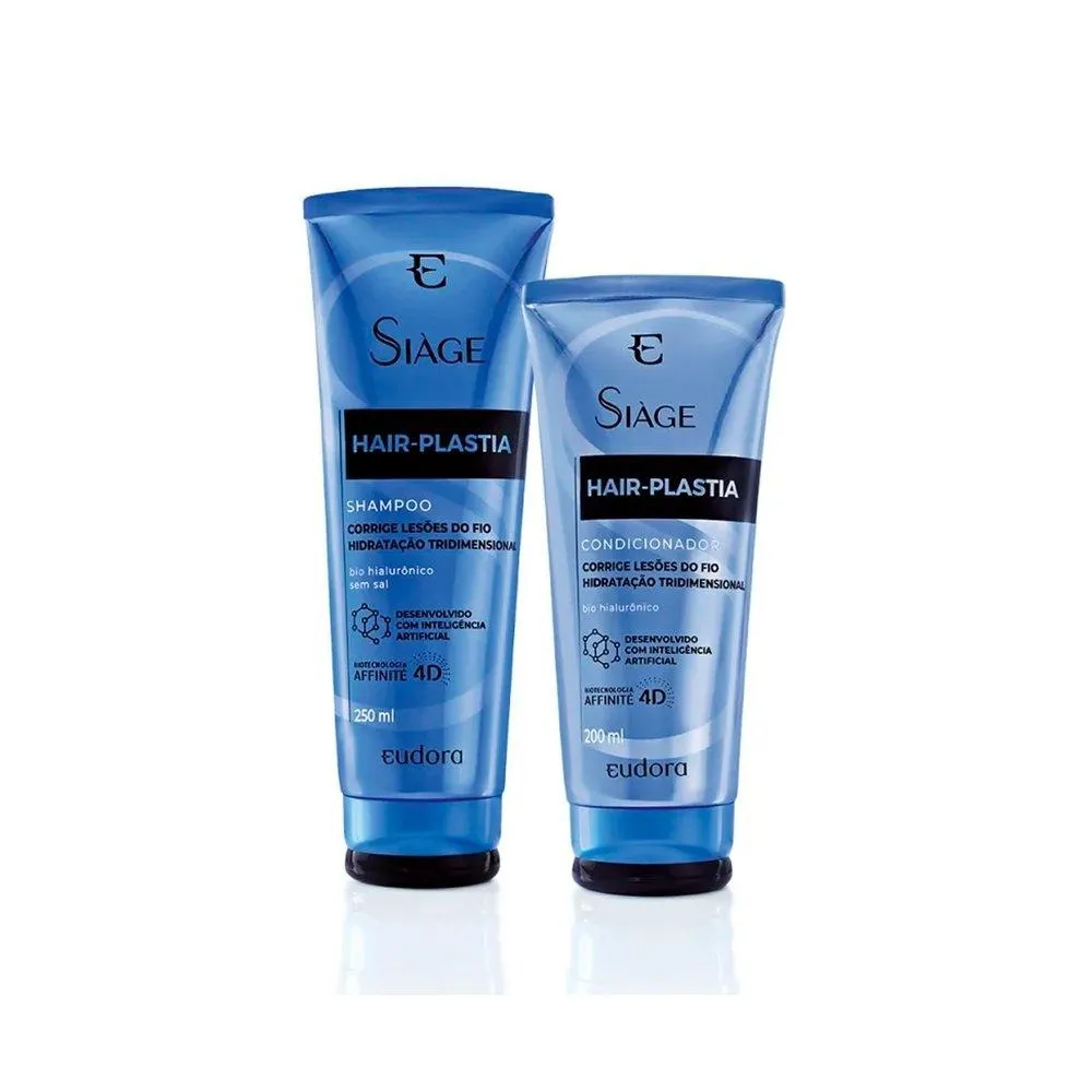 KIT EUDORA SIàGE HAIR PLASTIA - SHAMPOO 250ML + CONDICIONADOR 200ML