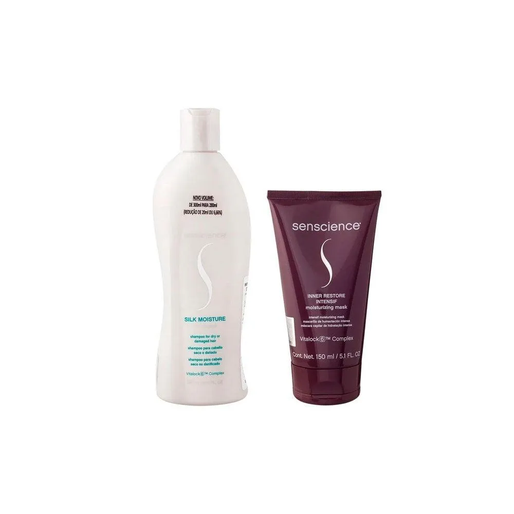 KIT SENSCIENCE SHAMPOO SILK MOISTURE 280 ML + MáSCARA RESTORE 150ML