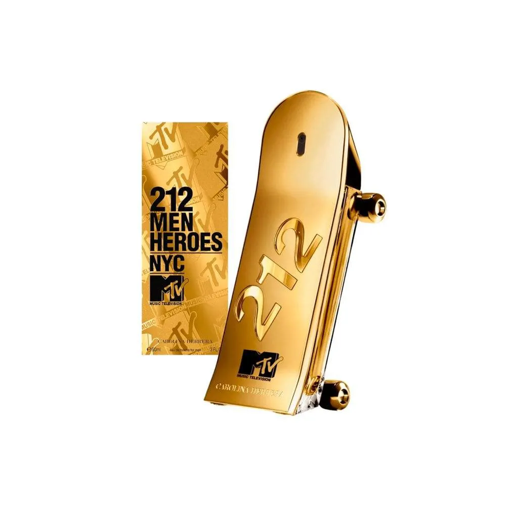 PERFUME MASCULINO EAU DE TOILETTE CAROLINA HERRERA 212 MEN HEROES NYC MTV 90ML
