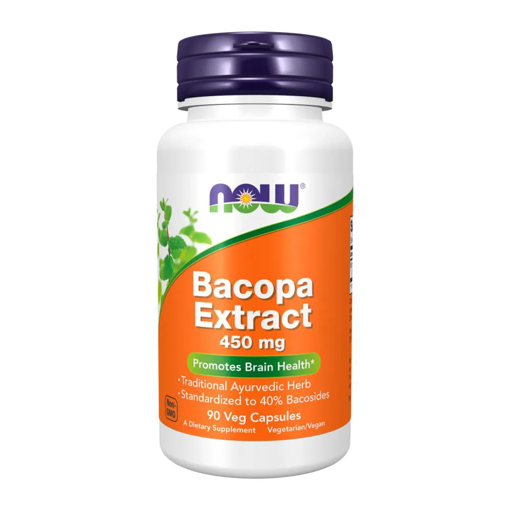 EXTRATO DE BACOPA 450MG NOW FOODS 90 CáPSULAS IMPORTADO