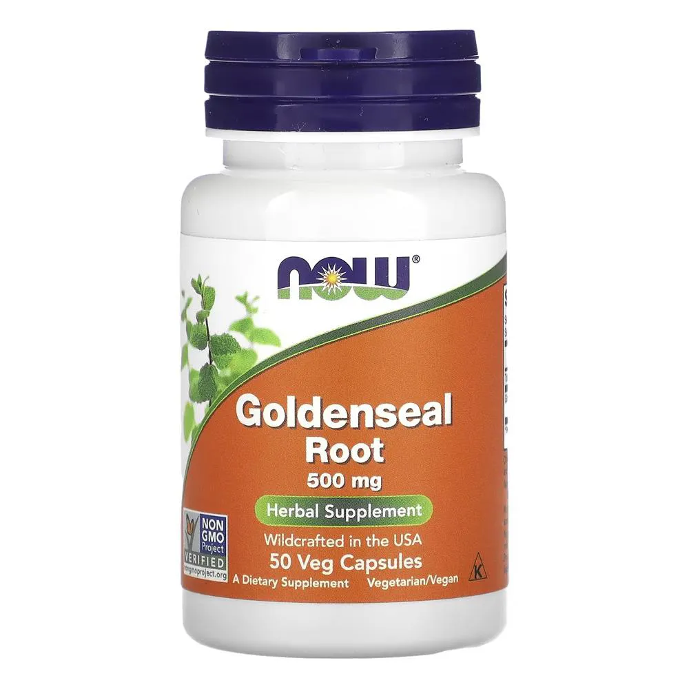 RAIZ DE GOLDENSEAL 500MG NOW FOODS 50 CáPSULAS IMPORTADO