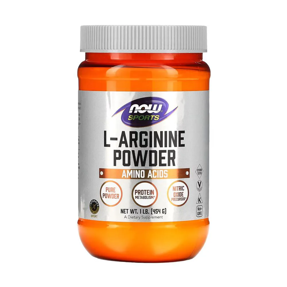 L-ARGININA EM Pó NOW FOODS SPORTS 454G IMPORTADO
