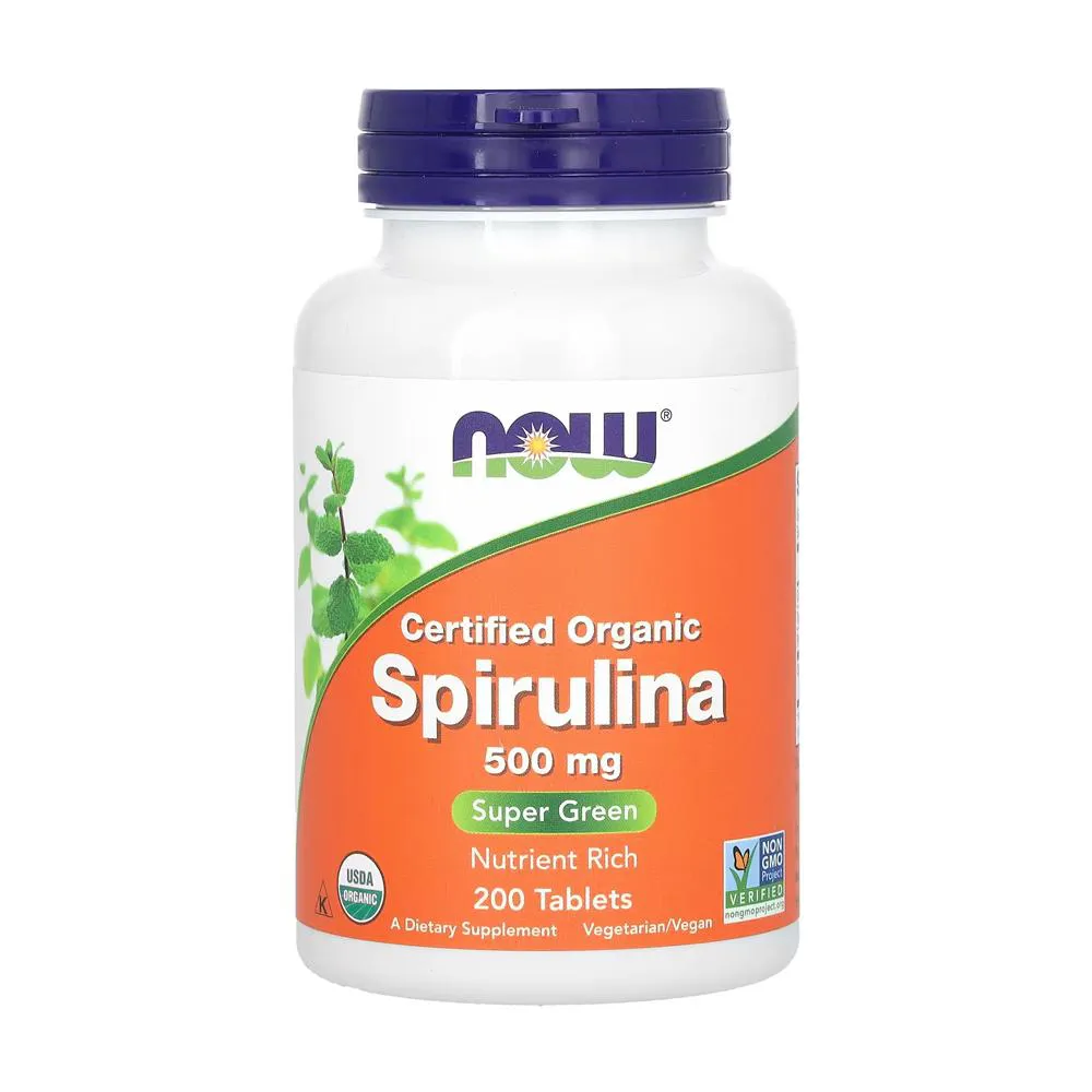 SPIRULINA 500 MG NOW FOODS 200 TABLETS IMPORTADO