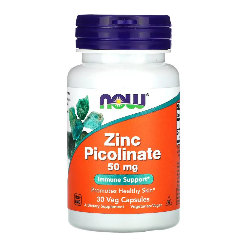 NOW FOODS ZINC PICOLINATE 50MG 30 VCAPS 1549