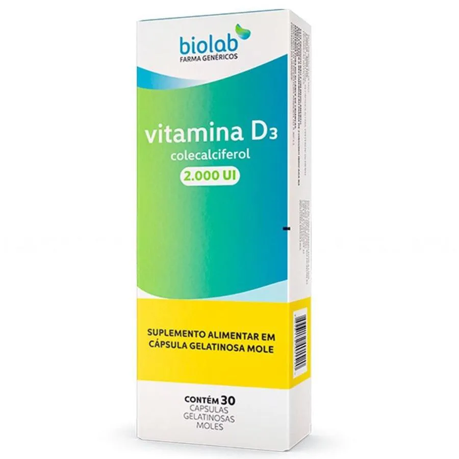 VITAMINA D3 2000UI 30 CáPSULAS - BIOLAB