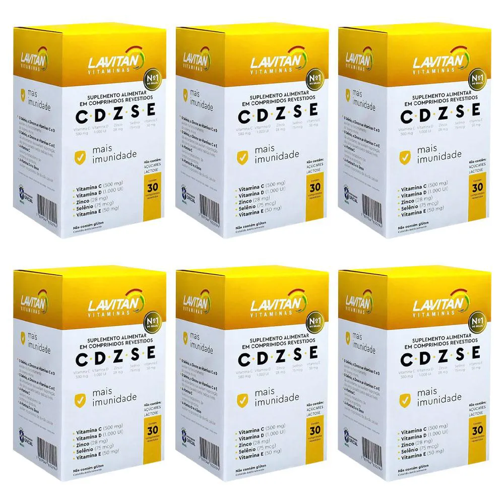 KIT 6 LAVITAN CDZSE MAIS IMUNIDADE COM 30CPR - CIMED
