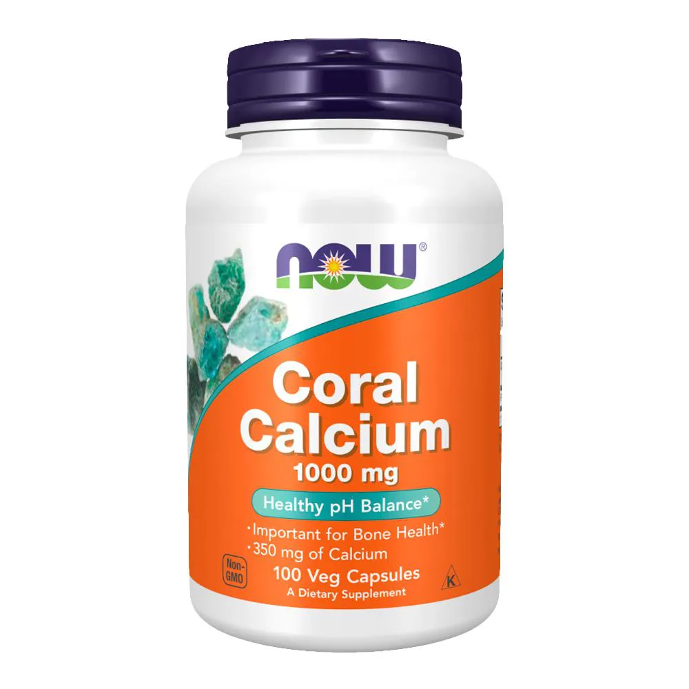 CORAL CáLCIO 1000MG NOW FOODS 100 CáPS IMPORTADO