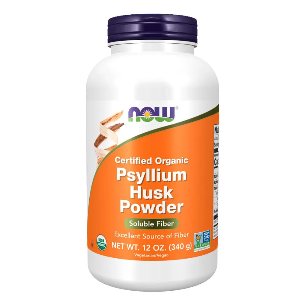 Pó CASCA DE PSYLLIUM NOW FOODS 340G ORGâNICO IMPORTADO